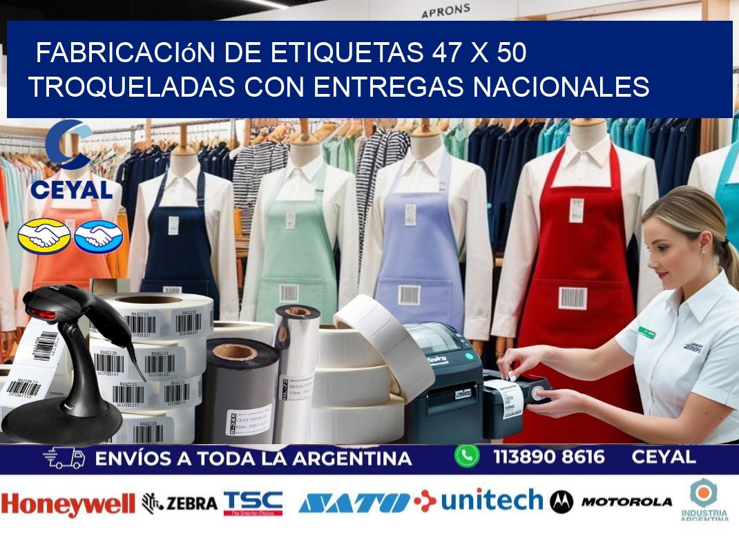 Fabricación de etiquetas 47 x 50 troqueladas con entregas nacionales