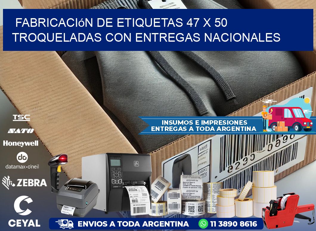 Fabricación de etiquetas 47 x 50 troqueladas con entregas nacionales