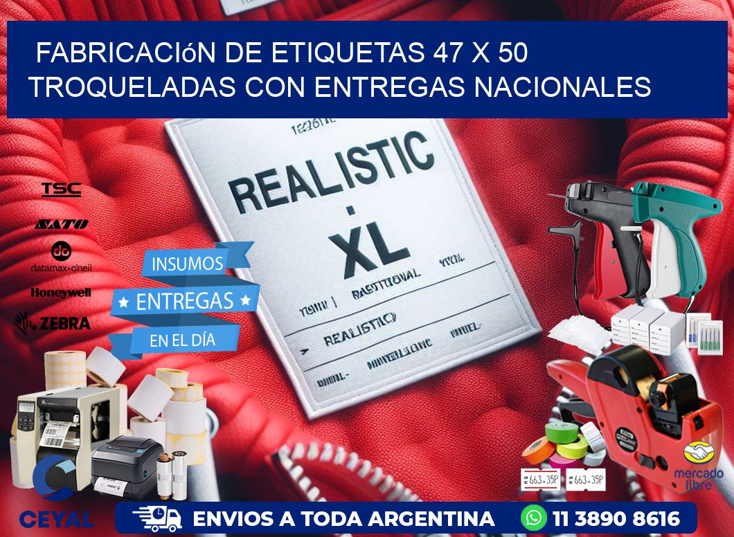 Fabricación de etiquetas 47 x 50 troqueladas con entregas nacionales