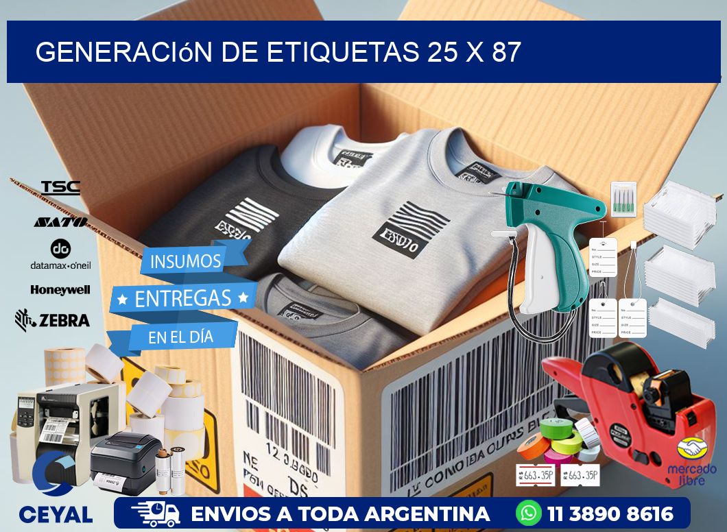 Generación de etiquetas 25 x 87