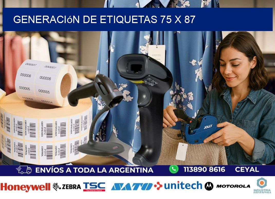 Generación de etiquetas 75 x 87