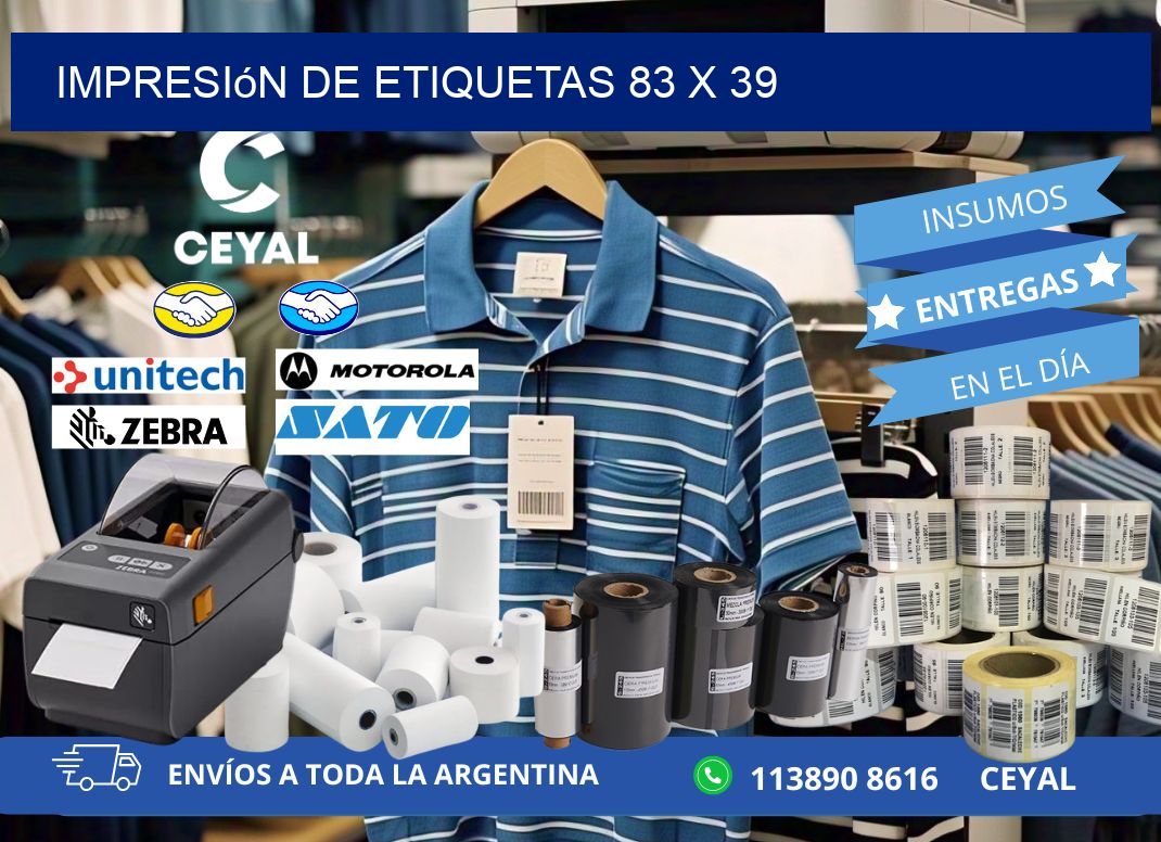 Impresión de etiquetas 83 x 39