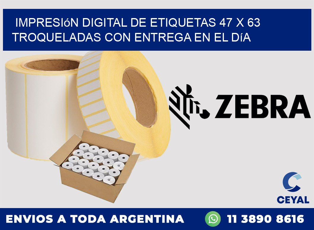 Impresión digital de etiquetas 47 x 63 troqueladas con entrega en el día