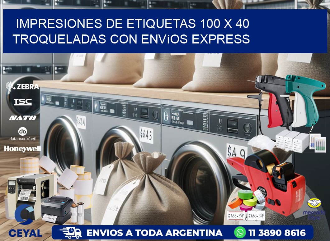 Impresiones de etiquetas 100 x 40 troqueladas con envíos express