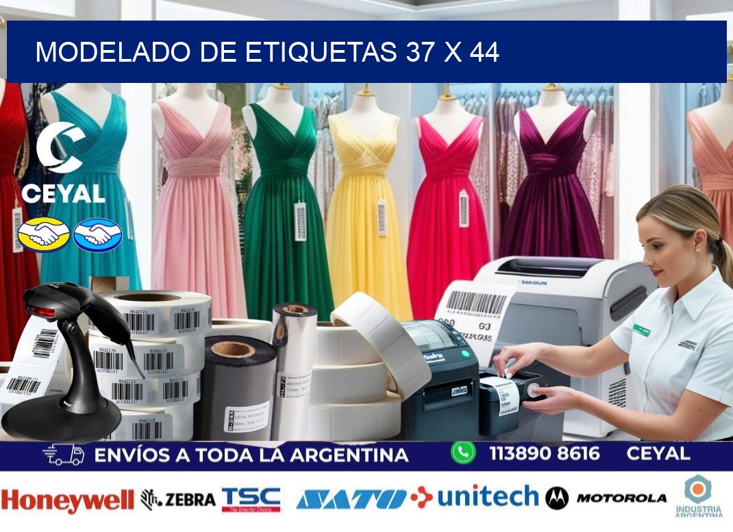Modelado de etiquetas 37 x 44