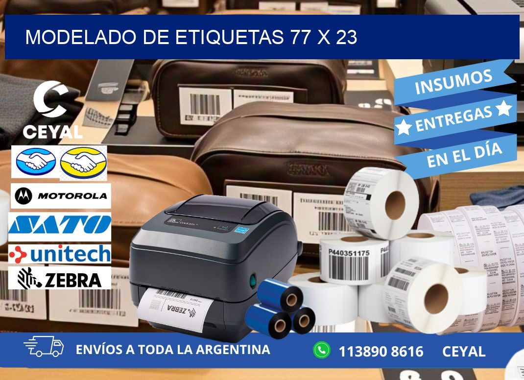 Modelado de etiquetas 77 x 23