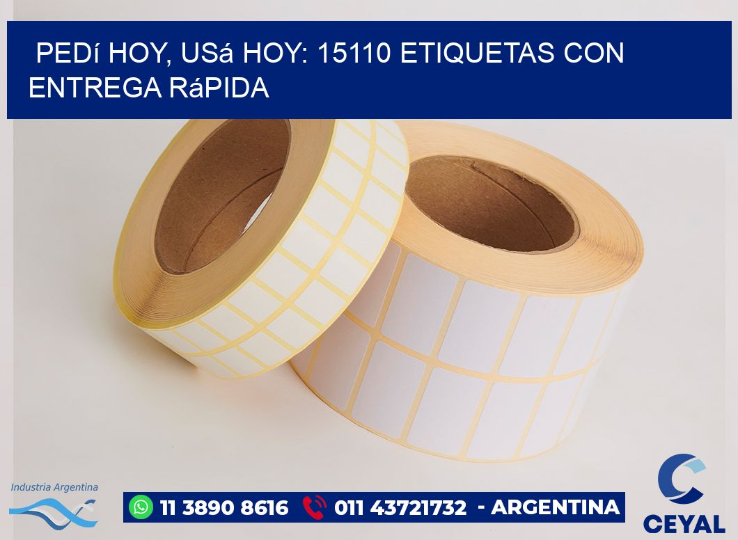Pedí Hoy, Usá Hoy: 15110 Etiquetas con Entrega Rápida