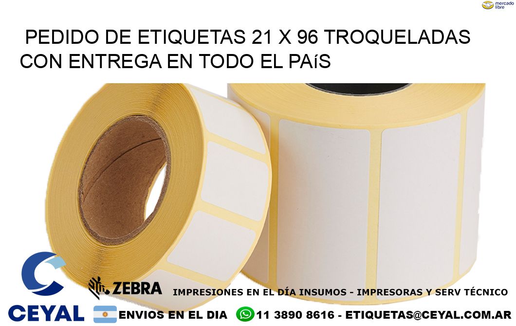 Pedido de etiquetas 21 x 96 troqueladas con entrega en todo el país