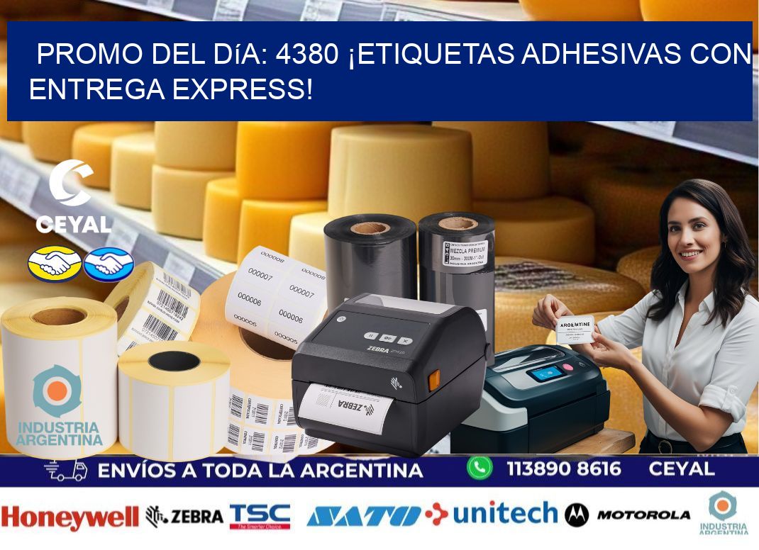 Promo del Día: 4380 ¡Etiquetas Adhesivas con Entrega Express!