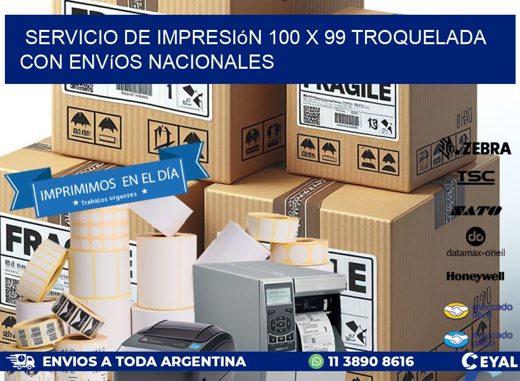 Servicio de impresión 100 x 99 troquelada con envíos nacionales
