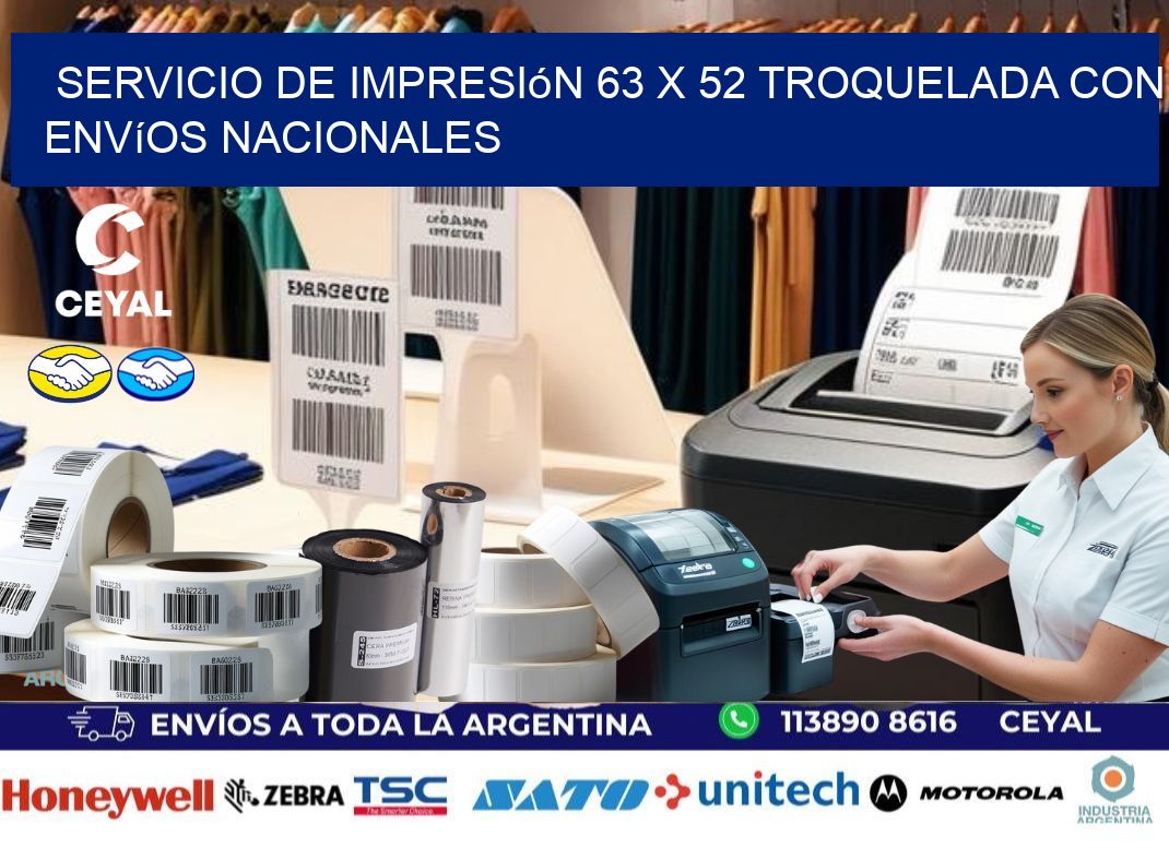 Servicio de impresión 63 x 52 troquelada con envíos nacionales