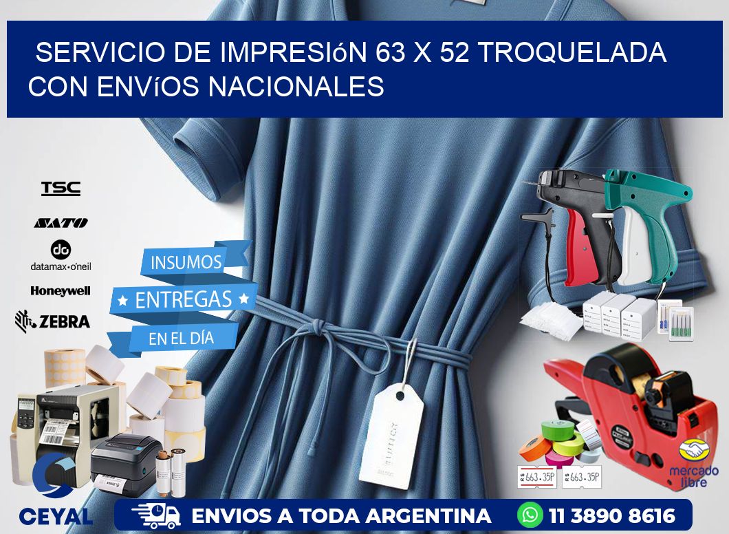 Servicio de impresión 63 x 52 troquelada con envíos nacionales