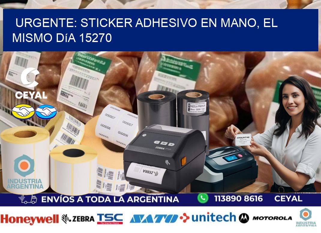 Urgente: Sticker adhesivo en Mano, el Mismo Día 15270