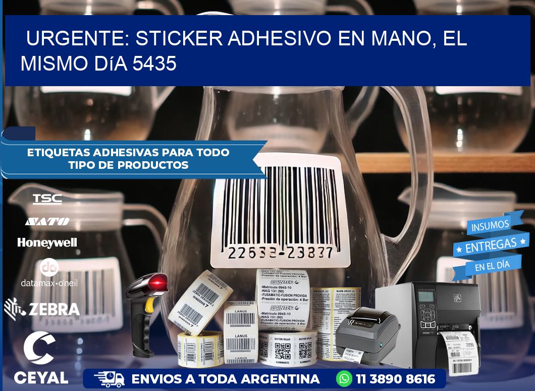 Urgente: Sticker adhesivo en Mano, el Mismo Día 5435