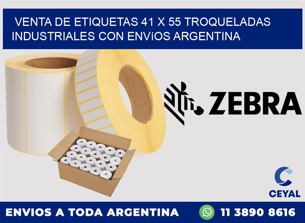 Venta de etiquetas 41 x 55 troqueladas industriales con envíos Argentina