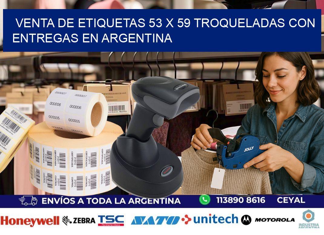 Venta de etiquetas 53 x 59 troqueladas con entregas en Argentina