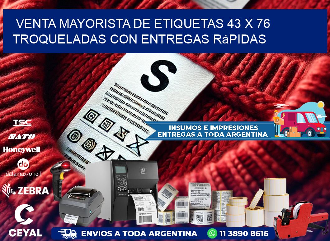 Venta mayorista de etiquetas 43 x 76 troqueladas con entregas rápidas
