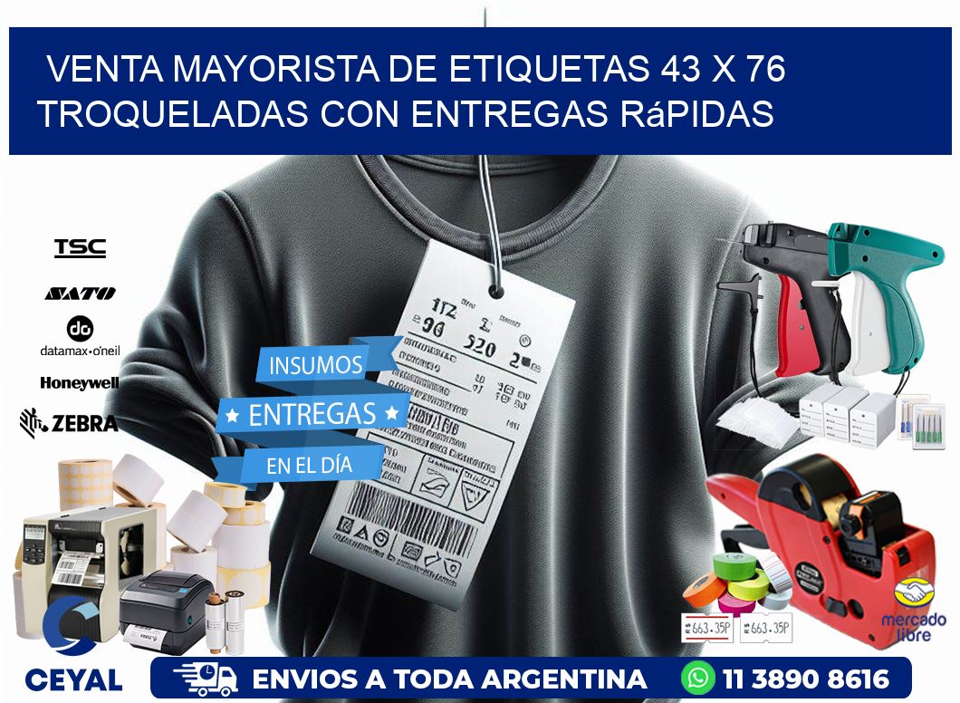 Venta mayorista de etiquetas 43 x 76 troqueladas con entregas rápidas