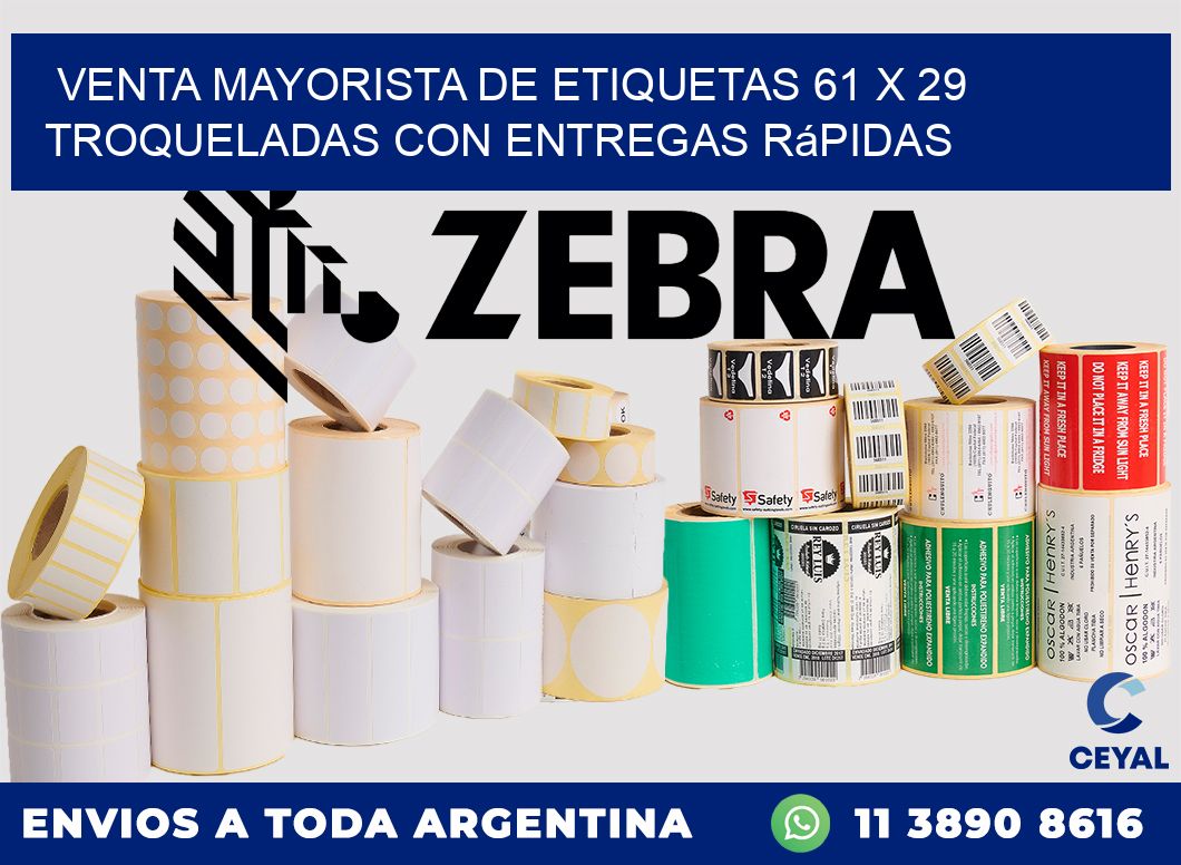 Venta mayorista de etiquetas 61 x 29 troqueladas con entregas rápidas