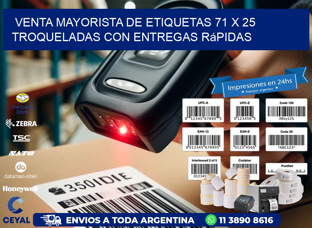 Venta mayorista de etiquetas 71 x 25 troqueladas con entregas rápidas