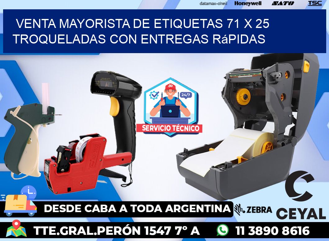 Venta mayorista de etiquetas 71 x 25 troqueladas con entregas rápidas