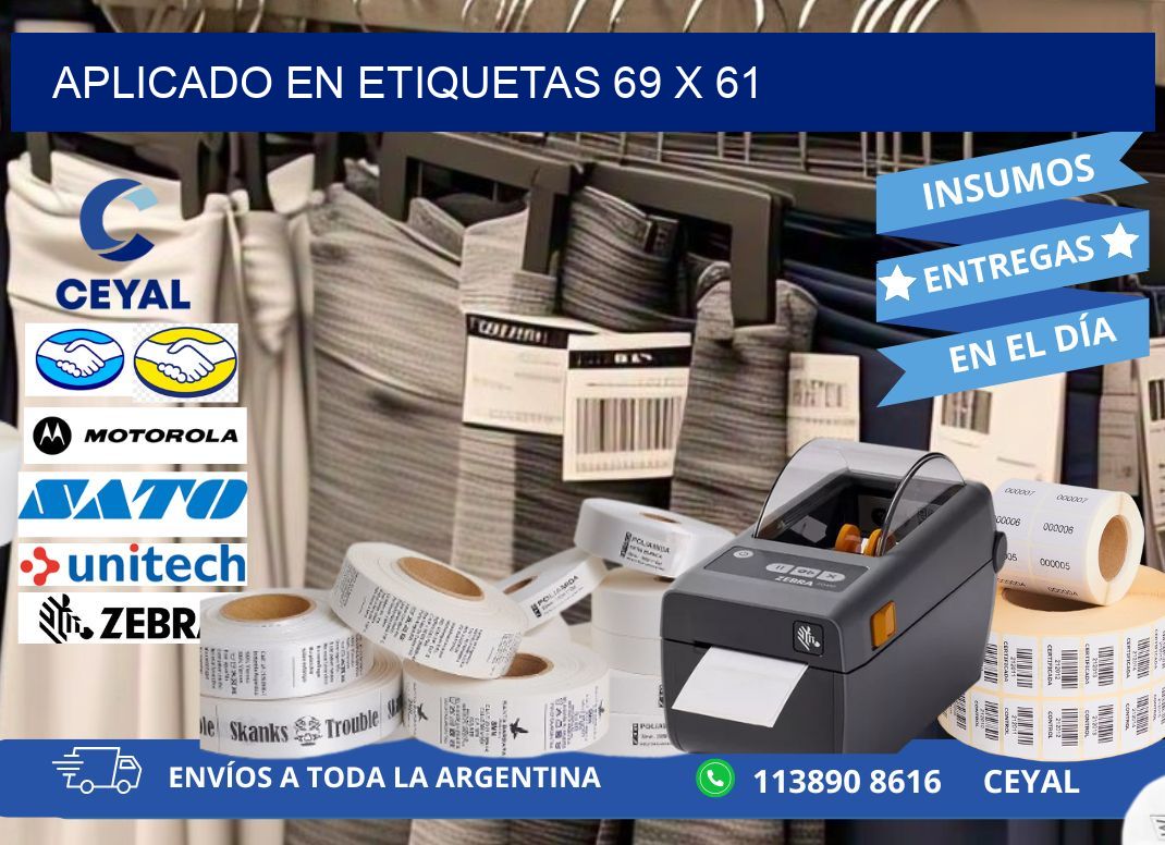 aplicado en etiquetas 69 x 61