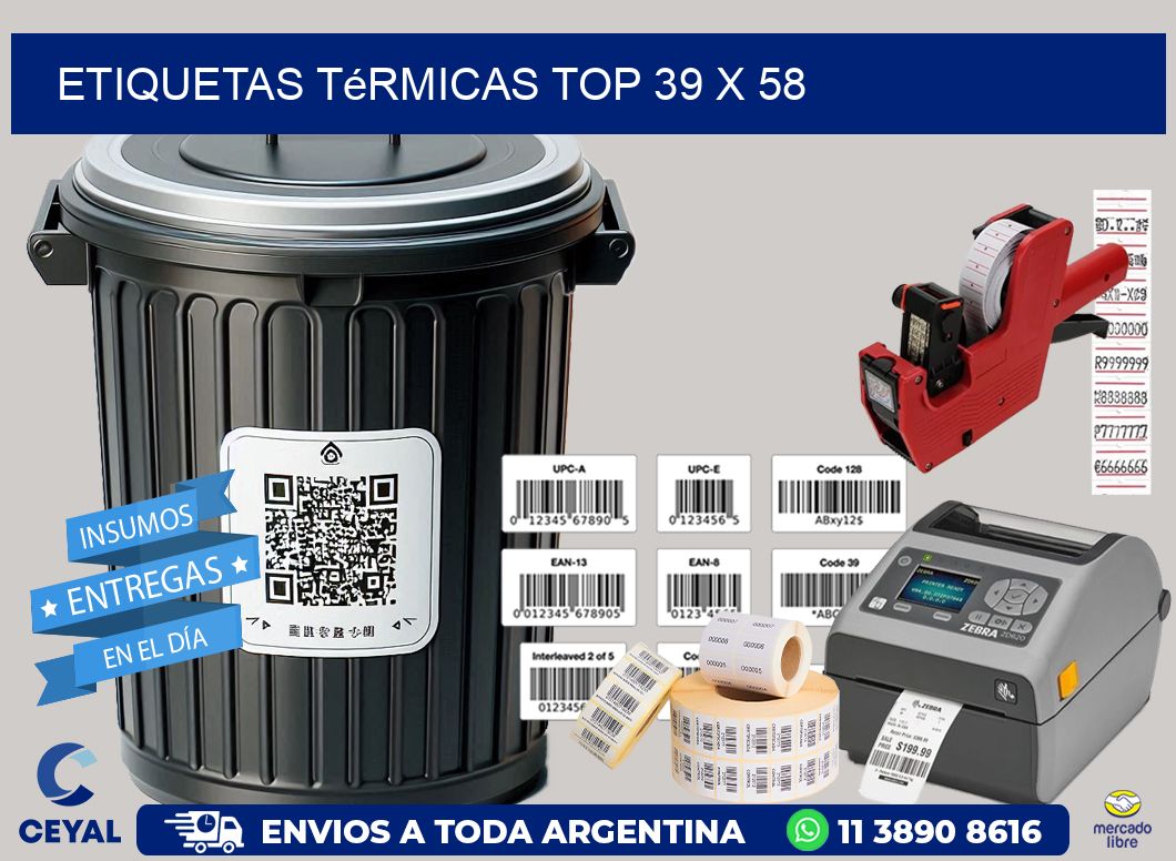 etiquetas Térmicas top 39 x 58
