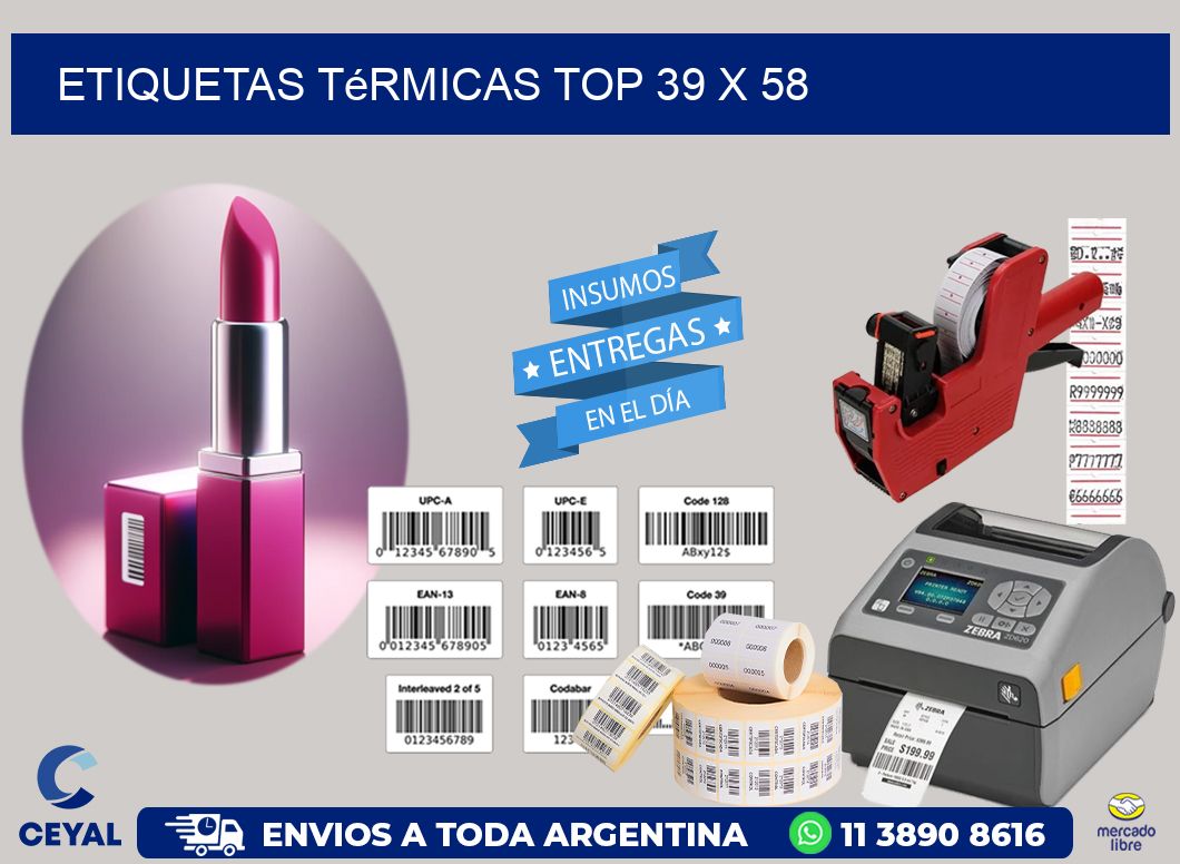etiquetas Térmicas top 39 x 58