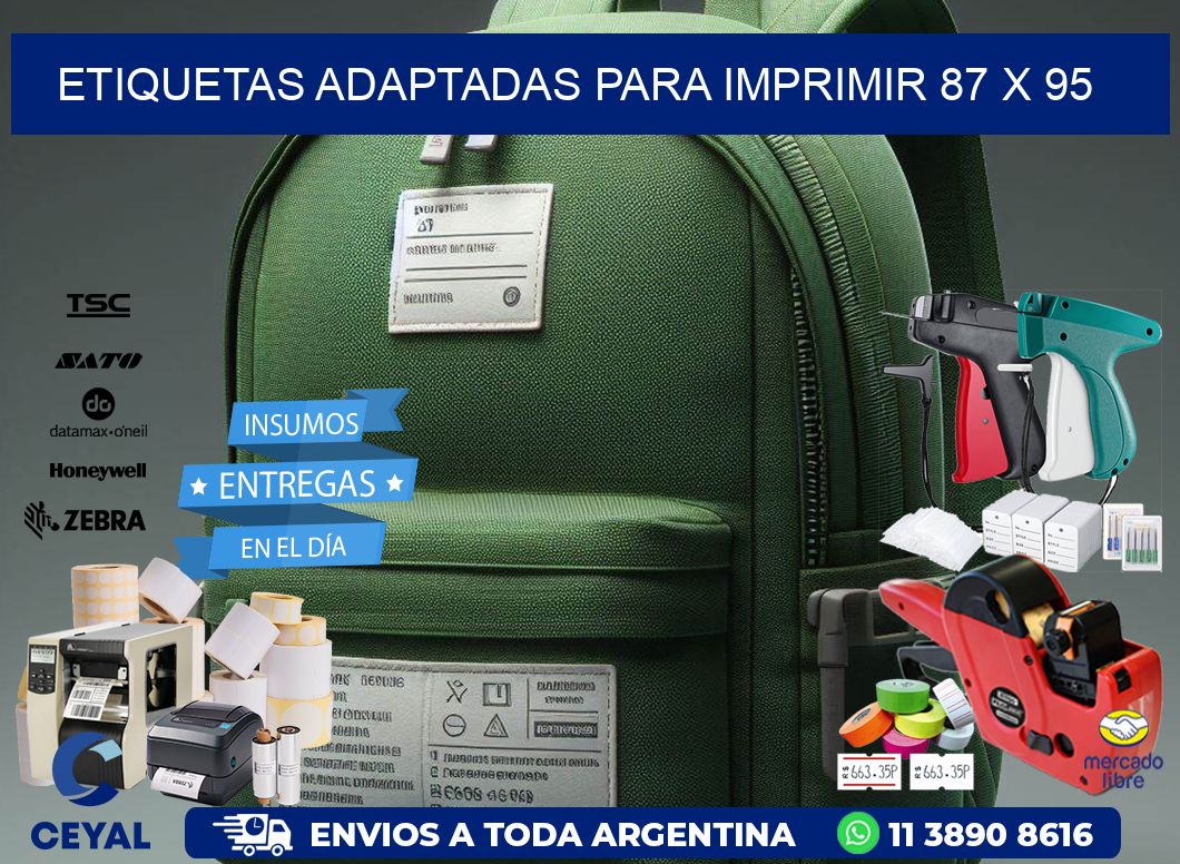 etiquetas adaptadas para imprimir 87 x 95
