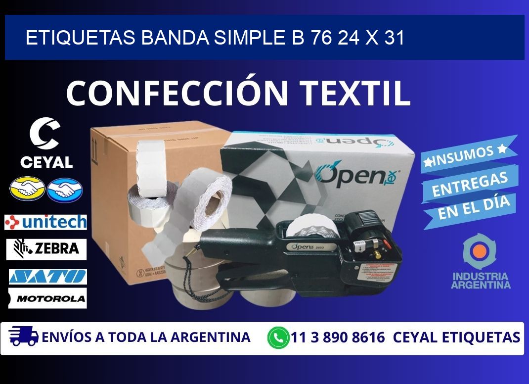 etiquetas banda simple b 76 24 x 31