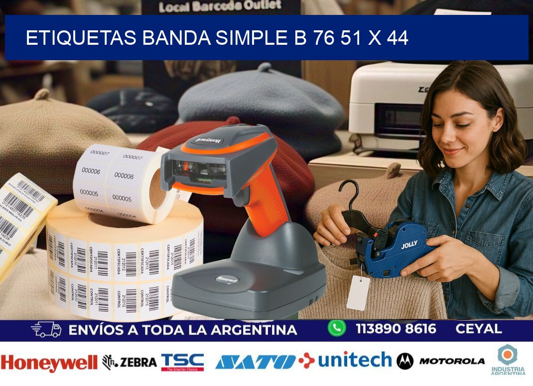 etiquetas banda simple b 76 51 x 44