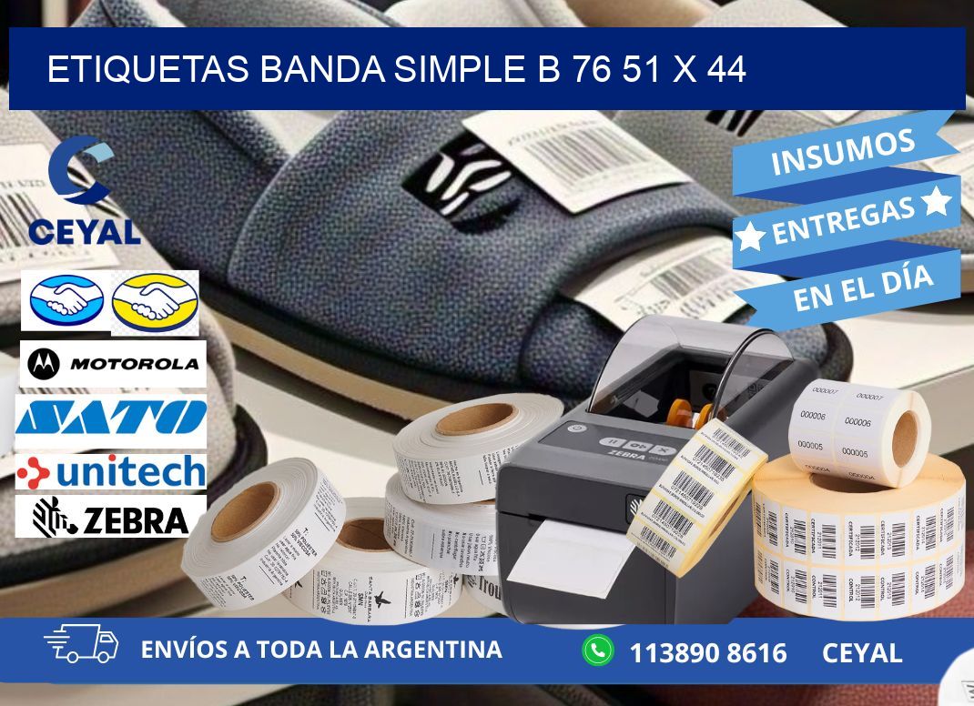 etiquetas banda simple b 76 51 x 44