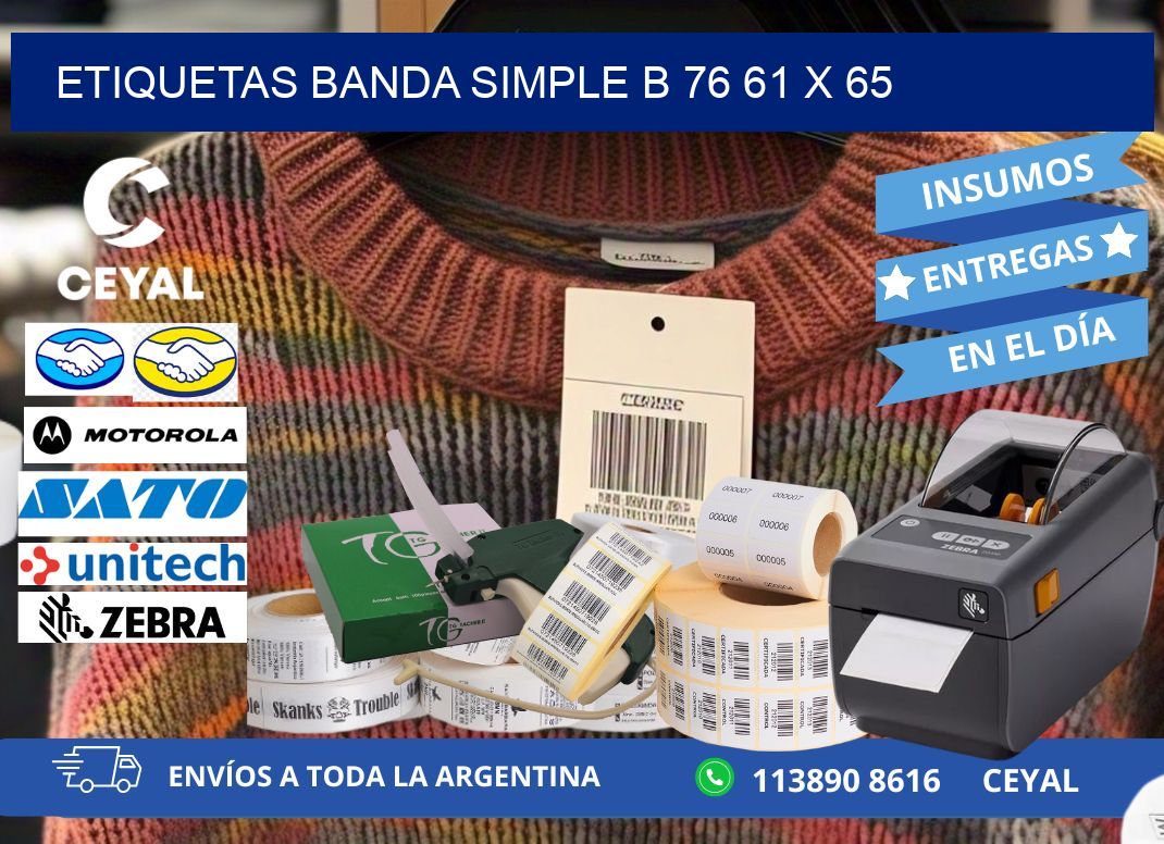 etiquetas banda simple b 76 61 x 65