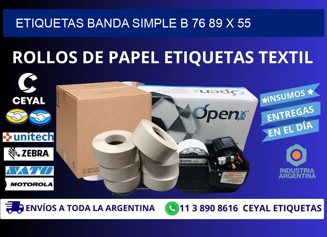 etiquetas banda simple b 76 89 x 55