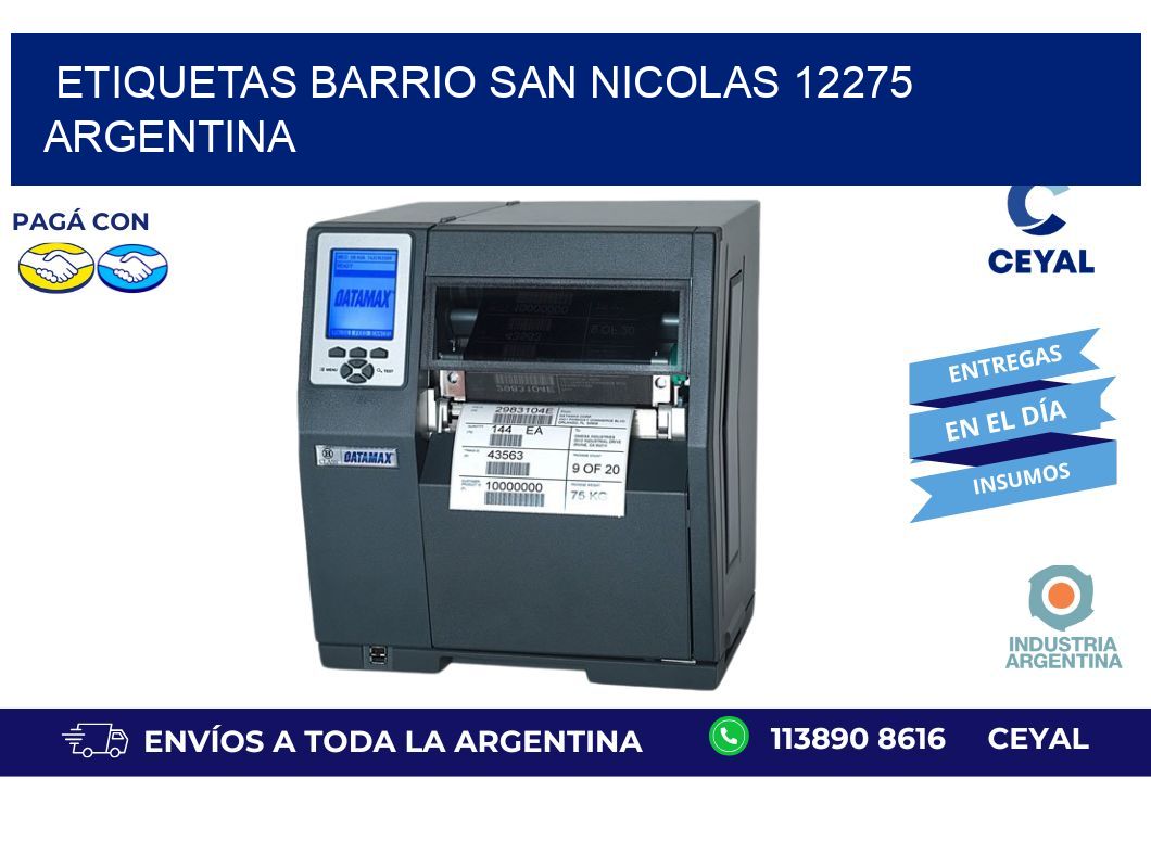 etiquetas barrio san nicolas 12275 argentina