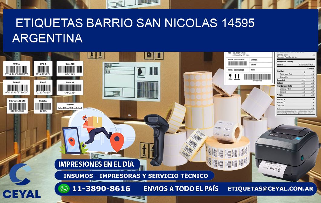 etiquetas barrio san nicolas 14595 argentina