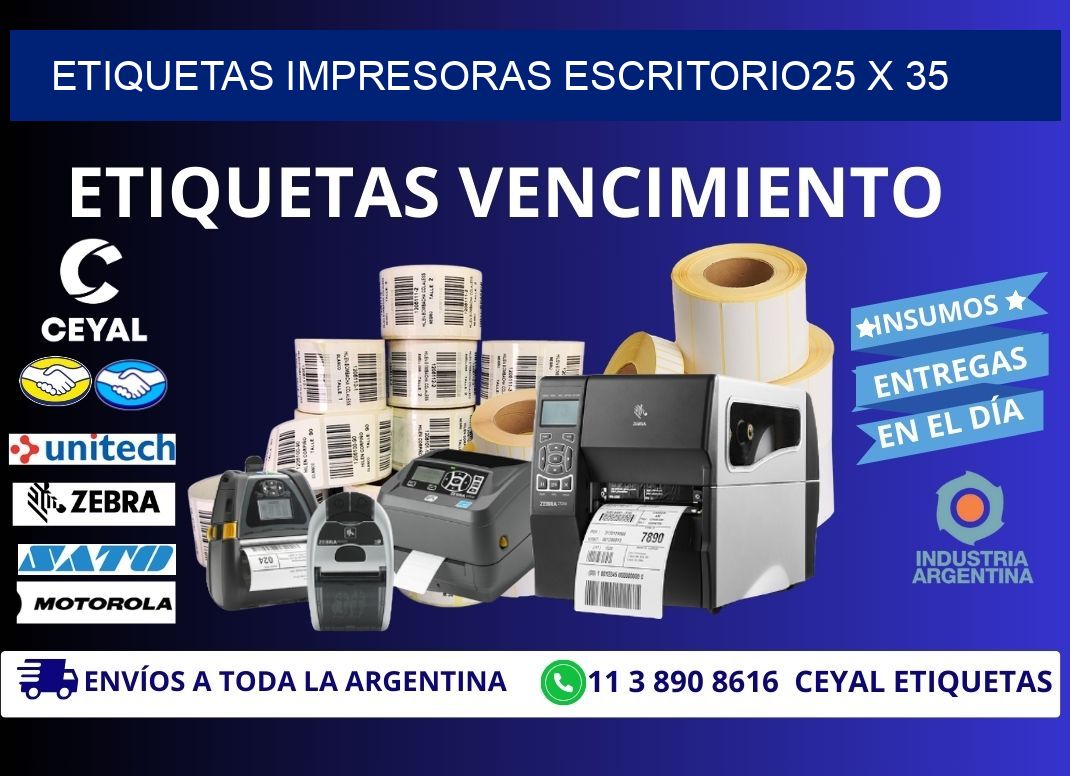 etiquetas impresoras escritorio25 x 35