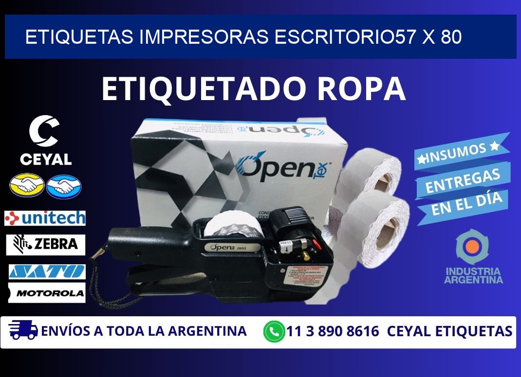 etiquetas impresoras escritorio57 x 80
