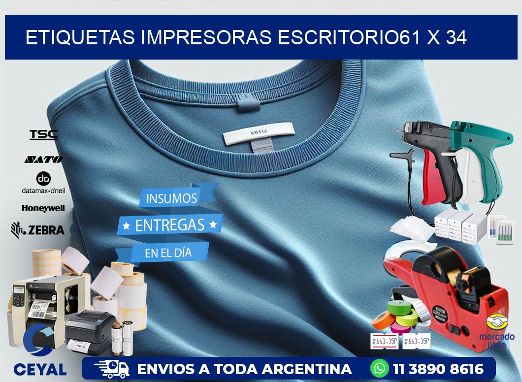 etiquetas impresoras escritorio61 x 34