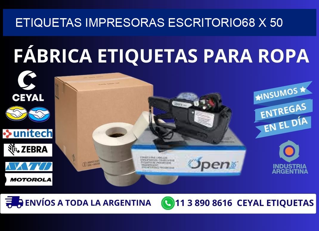 etiquetas impresoras escritorio68 x 50
