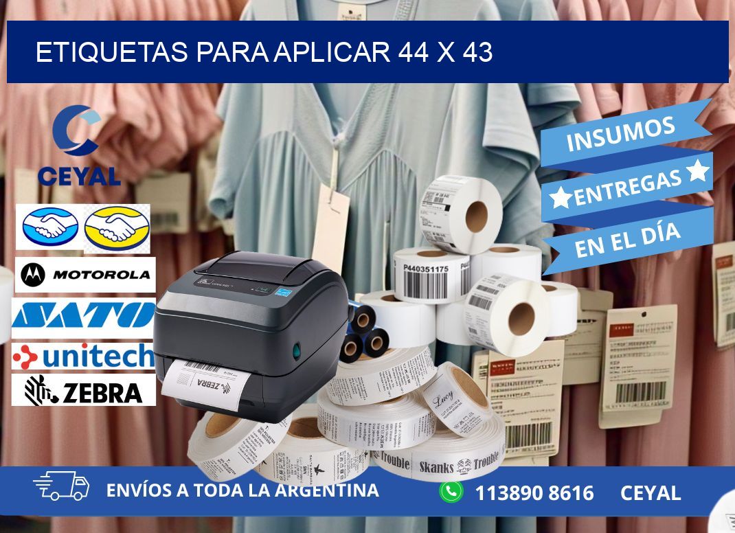 etiquetas para aplicar 44 x 43