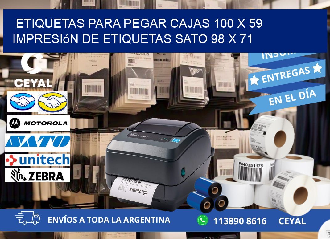etiquetas para pegar cajas 100 x 59 impresión de etiquetas sato 98 x 71