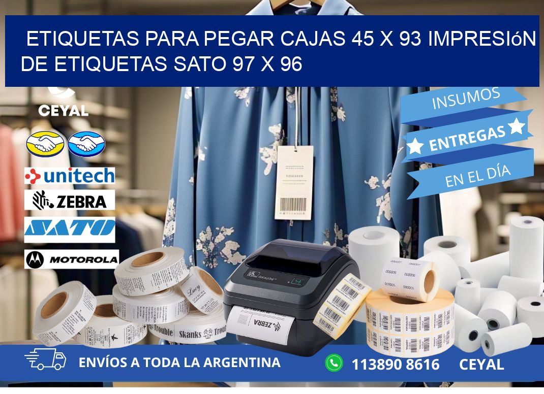 etiquetas para pegar cajas 45 x 93 impresión de etiquetas sato 97 x 96