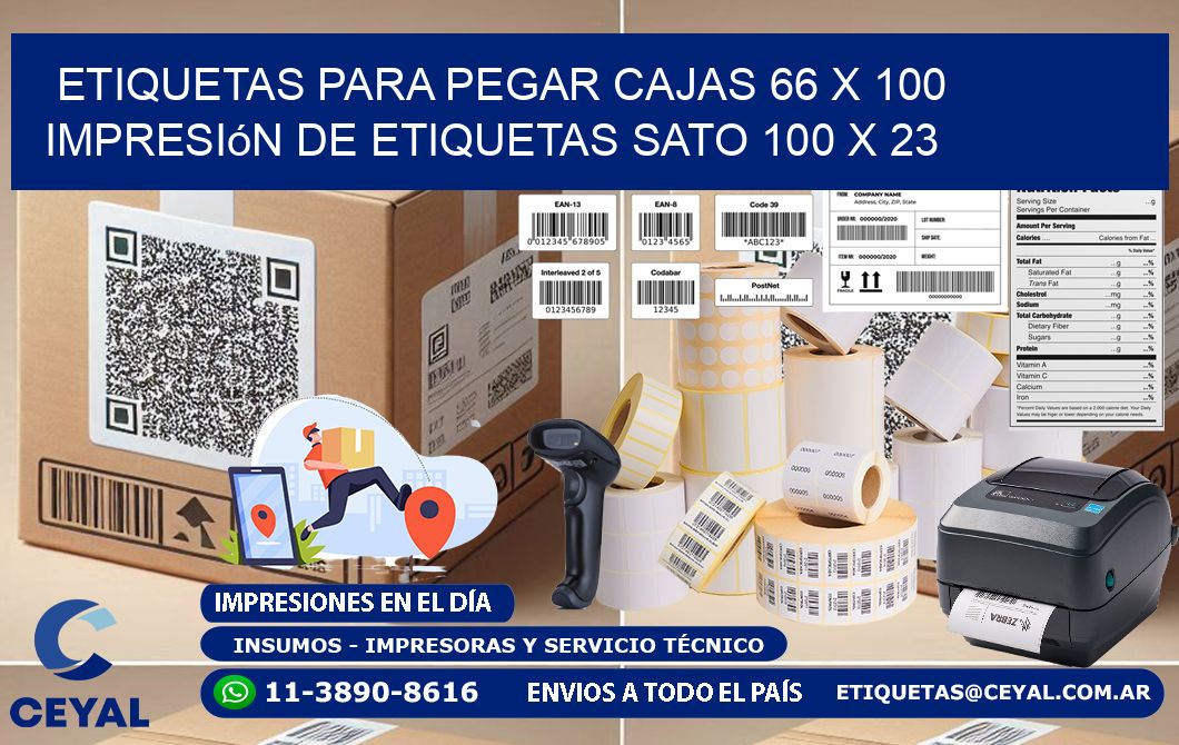 etiquetas para pegar cajas 66 x 100 impresión de etiquetas sato 100 x 23