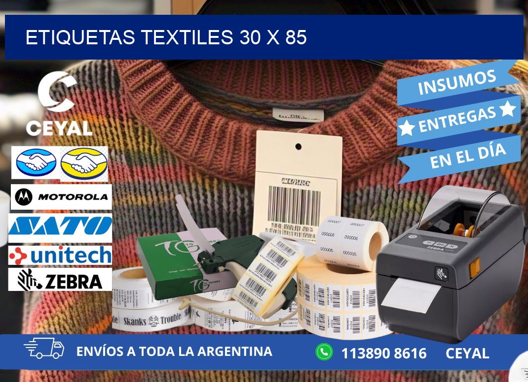 etiquetas textiles 30 x 85