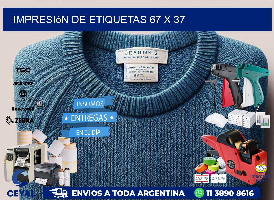 impresión de etiquetas 67 x 37