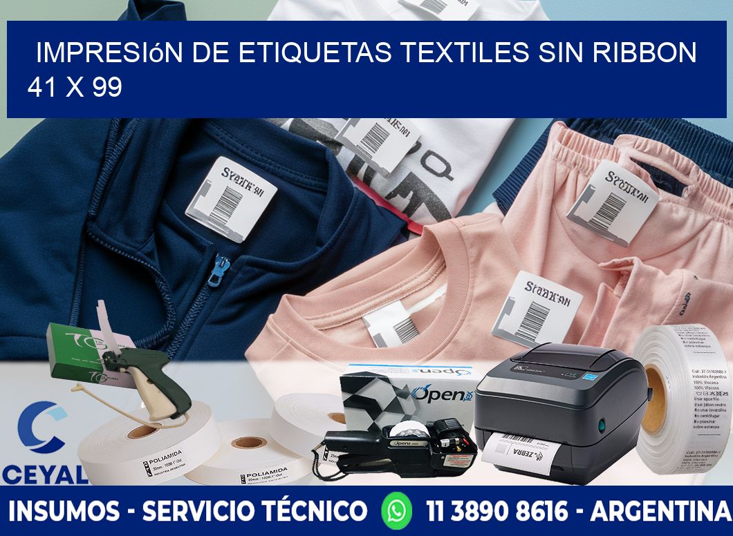 impresión de etiquetas textiles sin ribbon 41 x 99