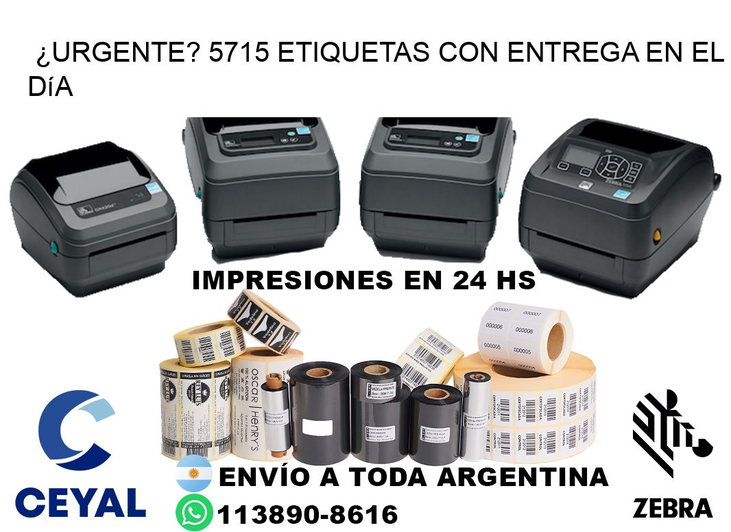 ¿Urgente? 5715 Etiquetas con Entrega en el Día