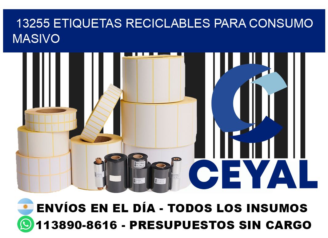 13255 Etiquetas reciclables para consumo masivo