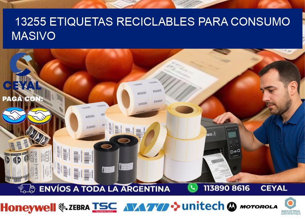 13255 Etiquetas reciclables para consumo masivo